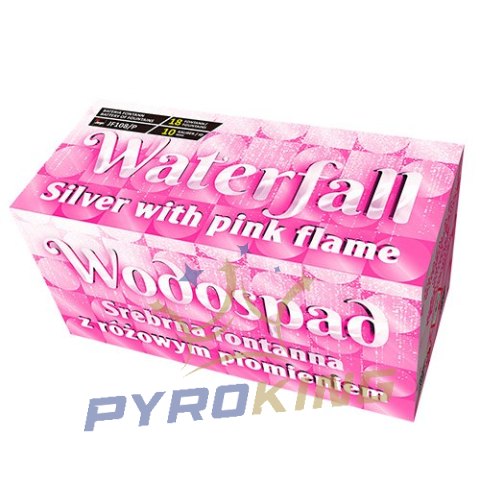 JF108/P - WATERFALL SILVER WITH PINK FLAME