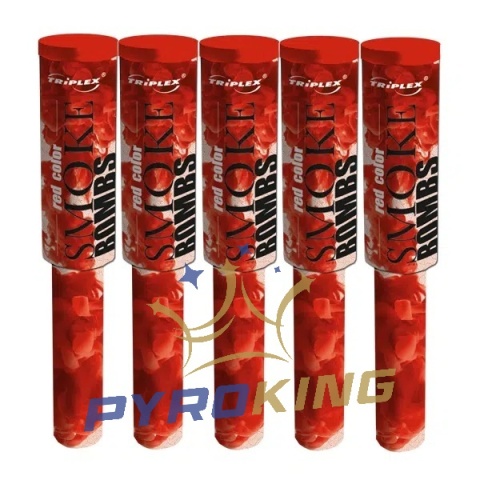 Dym czerwony z rączką TXF543-1 Triplex – zestaw 5 sztuk