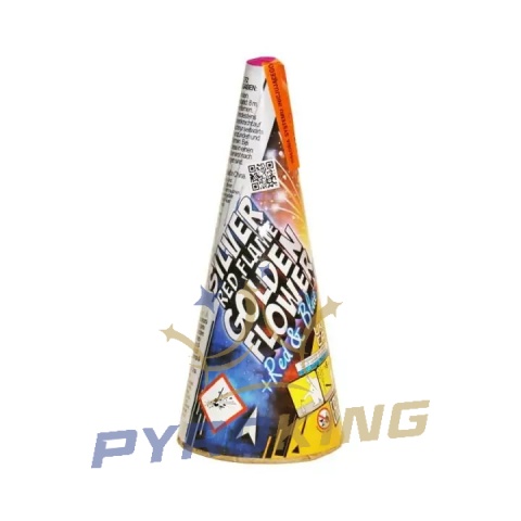 JF92 Silver Red Flame Golden Flower