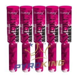 Dym różowy z rączką TXF543-11 Triplex – zestaw 5 sztuk