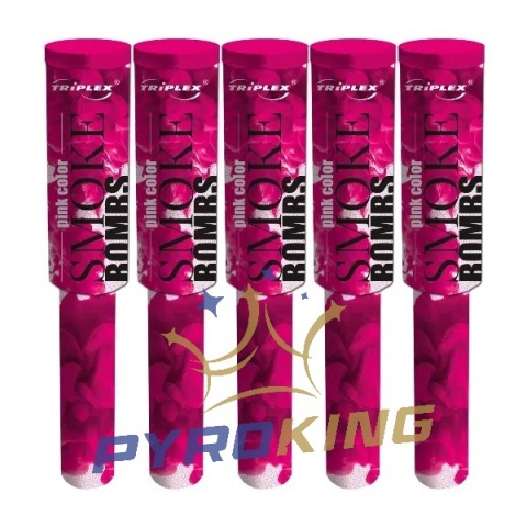 Dym różowy z rączką TXF543-11 Triplex – zestaw 5 sztuk