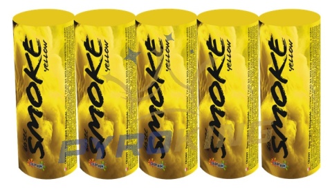 Świece dymne żółte Color Bum CB290Y T1 60 s – zestaw 5 sztuk intensywny żółty dym do zdjęć i eventów