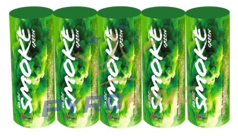 Świece dymne zielone Color Bum CB290G T1 60 s – zestaw 5 sztuk intensywny zielony dym do zdjęć