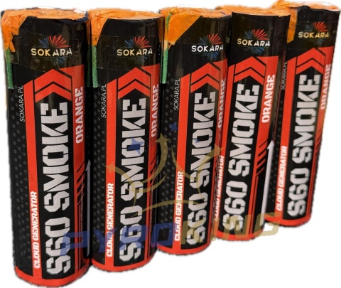 Świece dymne pomarańczowe – zestaw 5 szt S60 SMOKE PC2S1O – generator chmur Sokara
