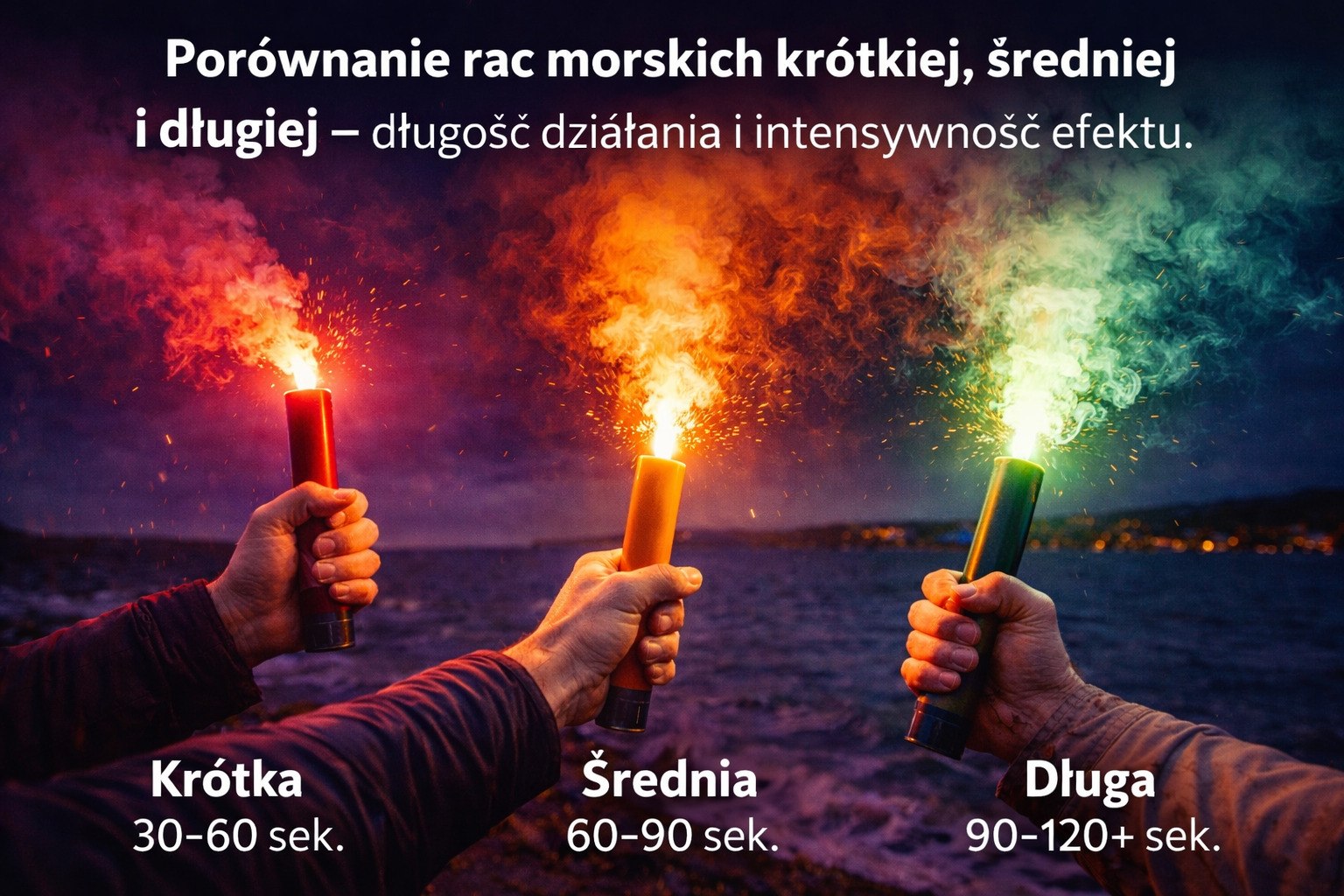 race morskie porównanie długości działania krótka średnia długa flara